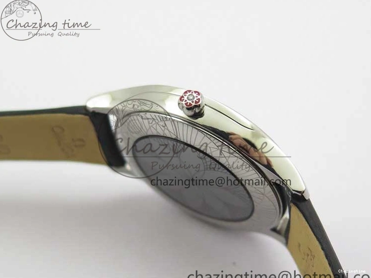 0406 ZeroBulk Ladies’ De Ville Trésor Diamond SS 3AF 1:1 Best Edition White Dial Black Markers On Black fabric strap Swiss Quartz 7880